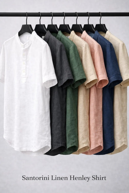 Santorini Linen Henley Shirt