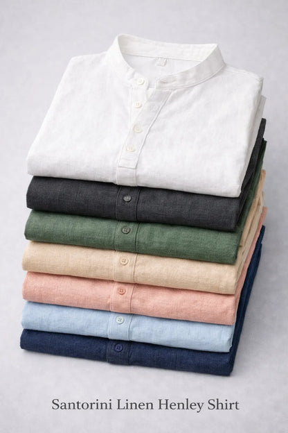Santorini Linen Henley Shirt